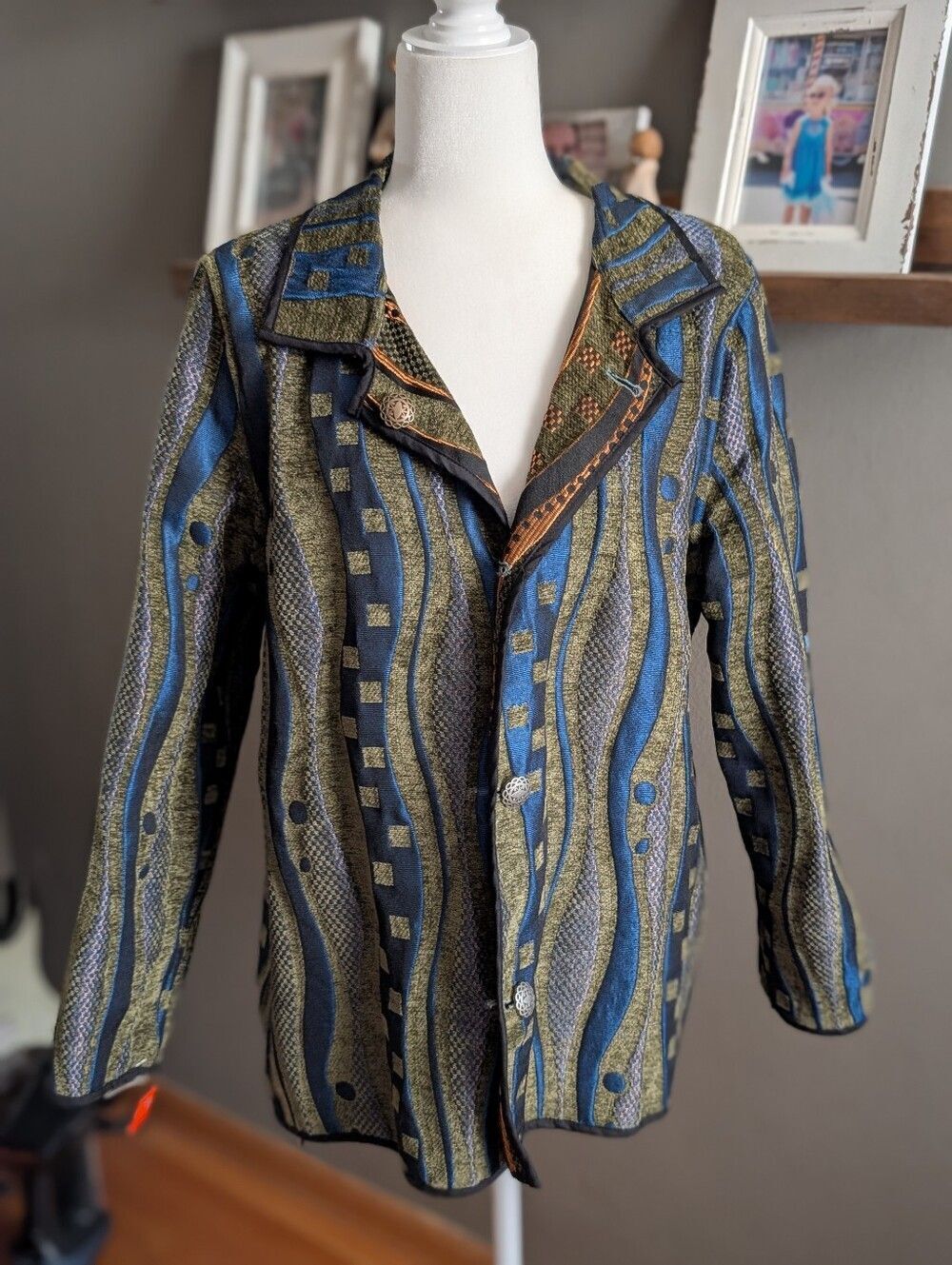 I-Reversibles XL NWT Art to Wear Abstract Woven Reversible Jacket Boho